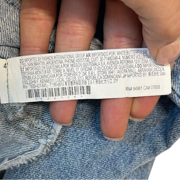 Forever 21 Light Blue Fringe Hem Denim Jacket with Rhinestones-Small - Picture 7 of 7